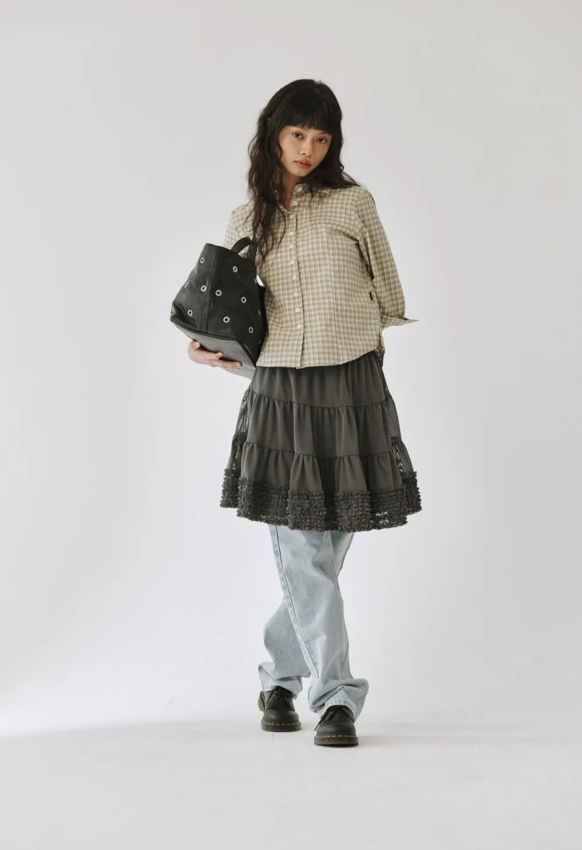 [ 現貨 ] Plzproject Mesh Skirt Gray