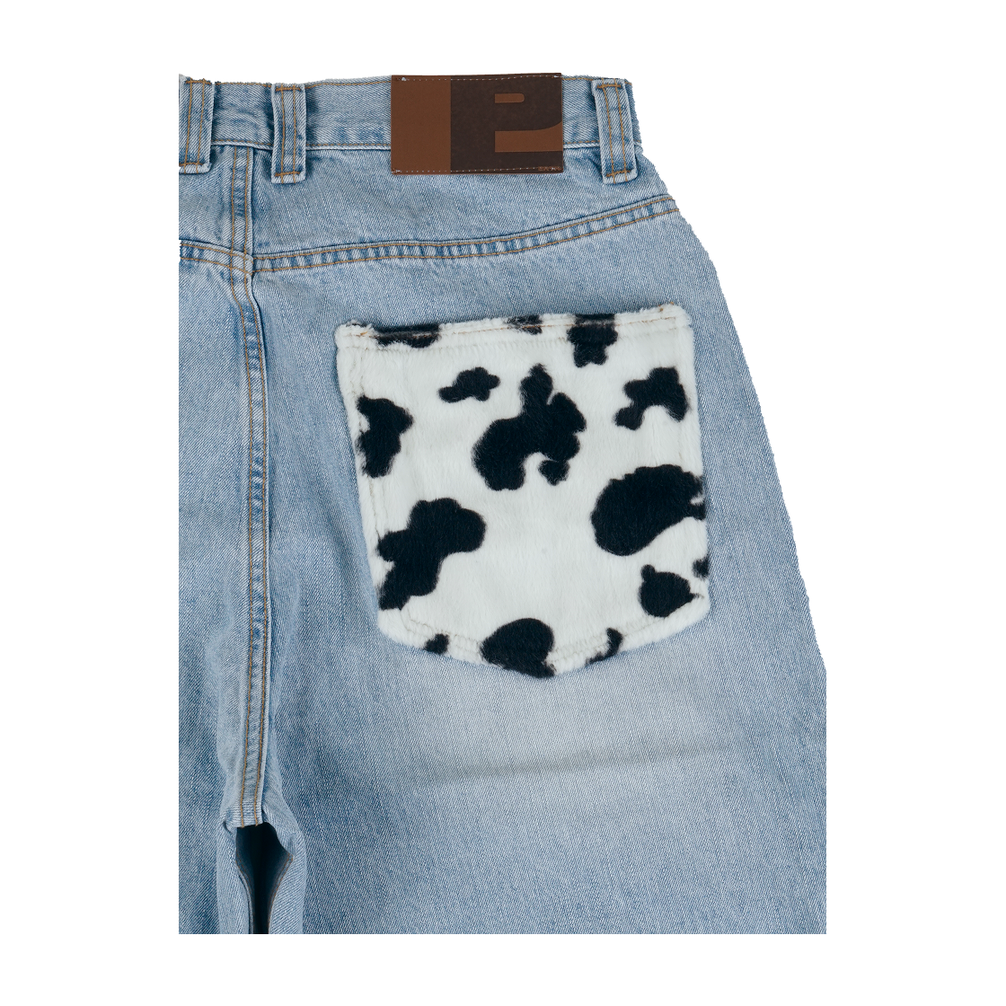 [ Pre-order ] Cow Star Denim Pants Light Blue