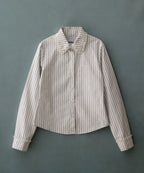 [ Pre-order ] Stripe Lace Tie Shirt Blue