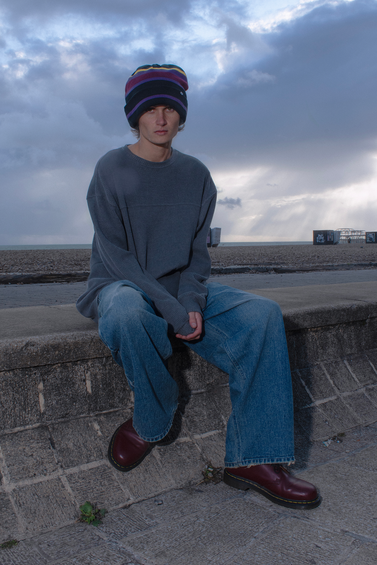 [ Pre-order ] 134340 Vintage Laser Denim Pants Blue