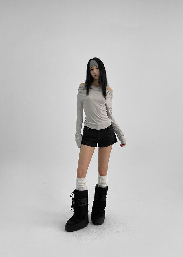 [ Pre-order ] Blackup Made Florem Gimo Drape Long Sleeve T-shirt