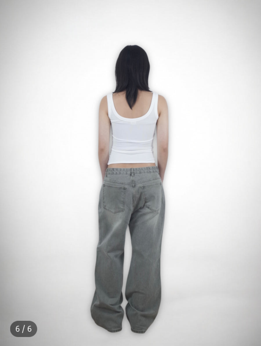 [ Pre-order ] Unisex Pigment Baggy Jeans