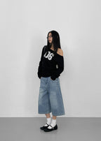 [ Aespa Winter 同款 ] - Blackup Made Boatneck Print Long Sleeve T-shirt