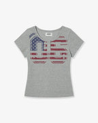 [ Pre-order ] USA Banner Henly Neck Tee