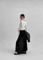 [ Pre-order ] Blackup Made Floppy Layered Lace Long Skirt