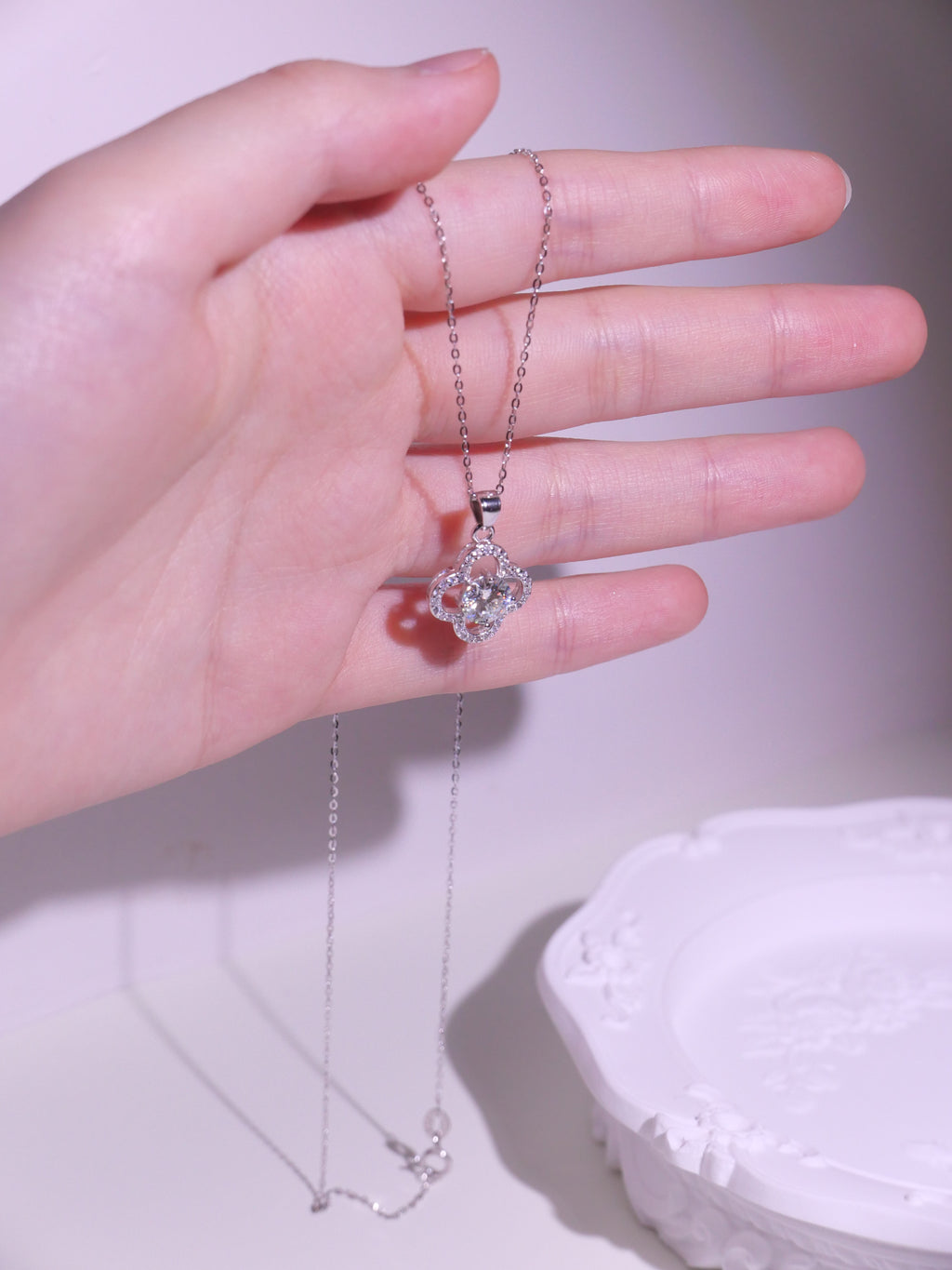 [ 現貨 ] TSC018 設計款莫桑石純銀S925頸鏈