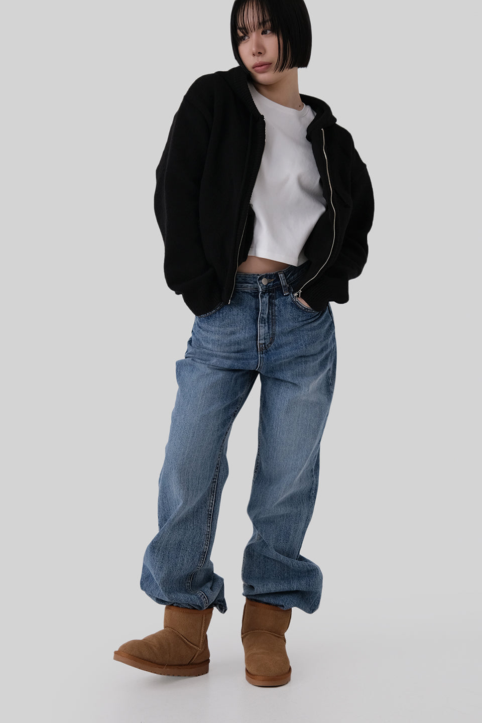 [ 已停產 ] Casual Knit Hood Zip-up