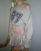 [ 現貨 ] Sculptor Off-Shoulder Cropped Sweatshirt