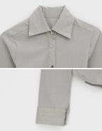 [ Pre-order ] Blackup Color Block Button Shirt