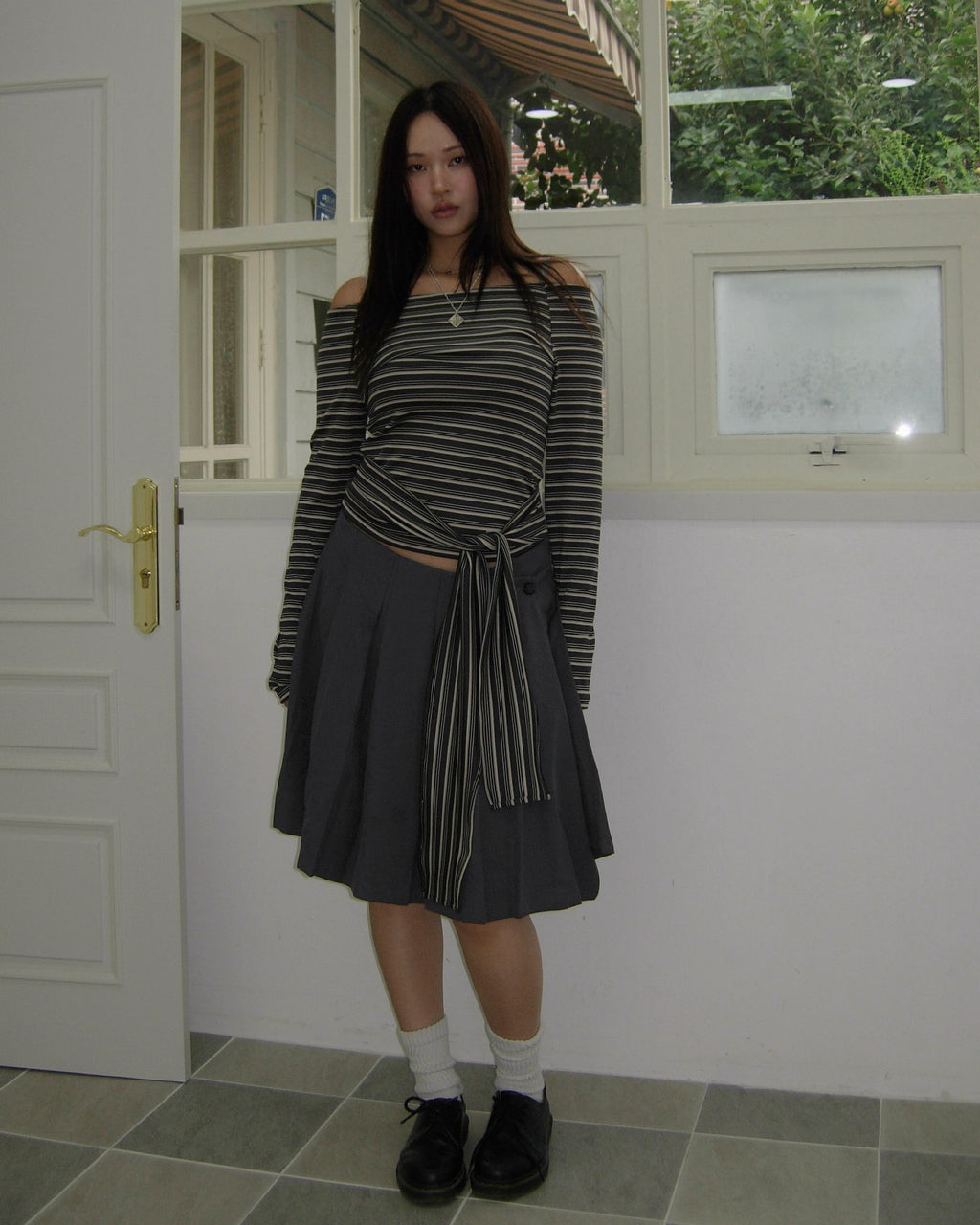 [ Pre-order ] Stripe Strap T-Shirt