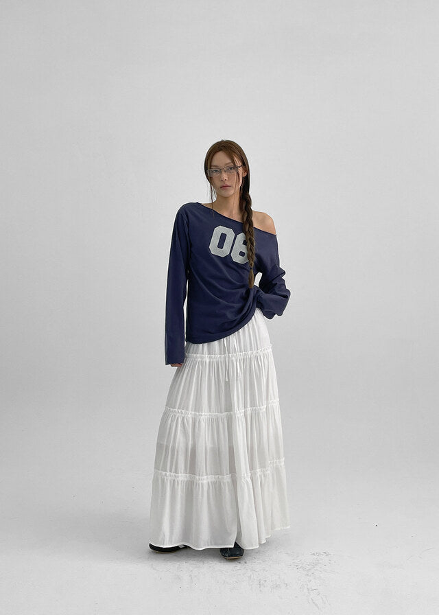 [ Aespa Winter 同款 ] - Blackup Made Boatneck Print Long Sleeve T-shirt