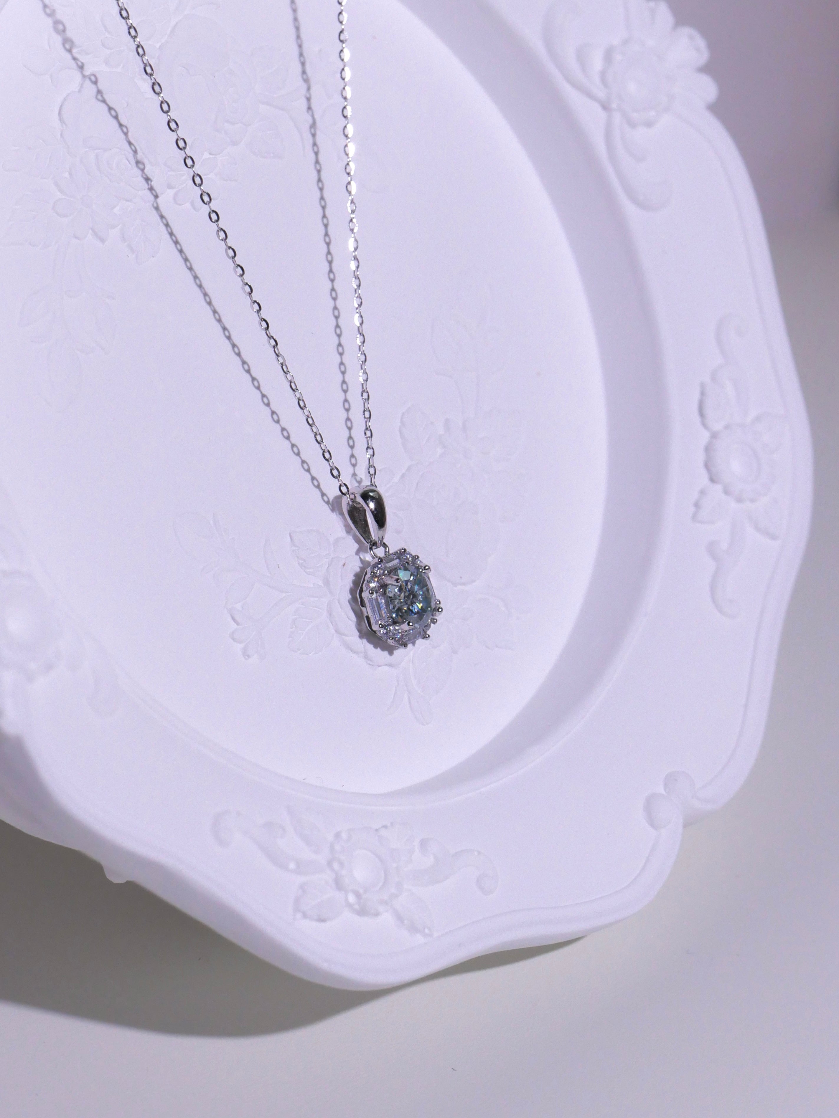 [ 現貨 ] TSC017 設計款莫桑石純銀S925頸鏈