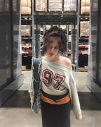 [ 現貨 ] Sculptor Off-Shoulder Cropped Sweatshirt