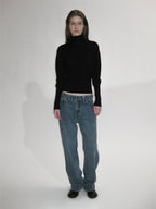[ Pre-order] PWC HIGHNECK BACK BUTTON-UP KNIT TOP
