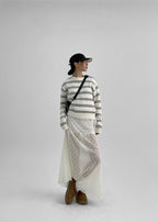 [ Pre-order ] Blackup Made Floppy Layered Lace Long Skirt