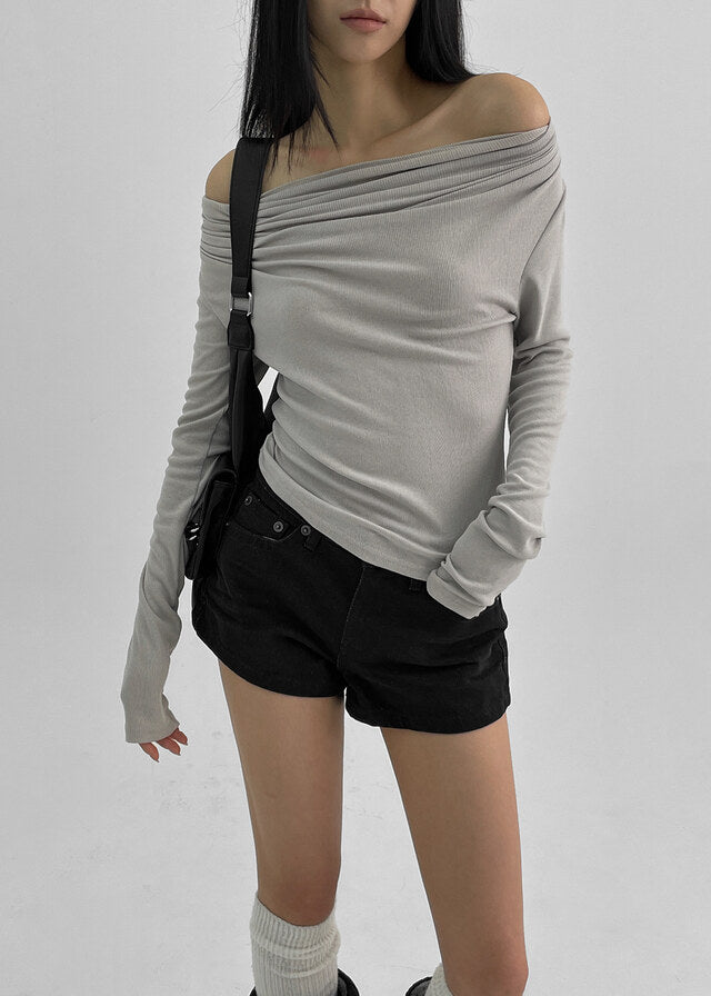 [ Pre-order ] Blackup Made Florem Gimo Drape Long Sleeve T-shirt