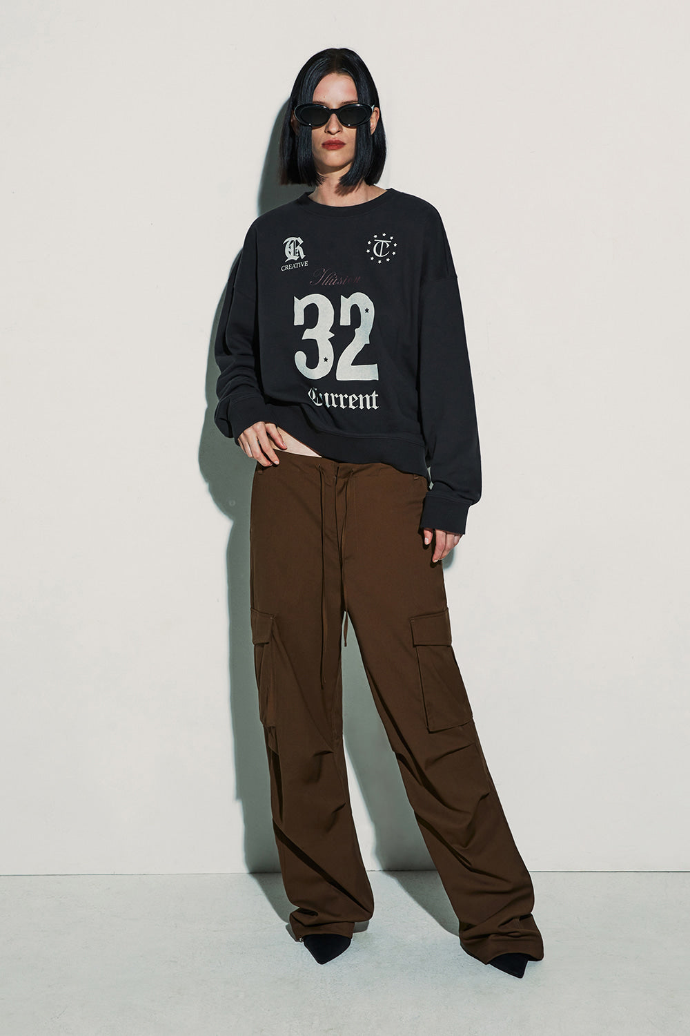 [ 已停產 ] CURRENT 32 football sweatshirt (charcoal)