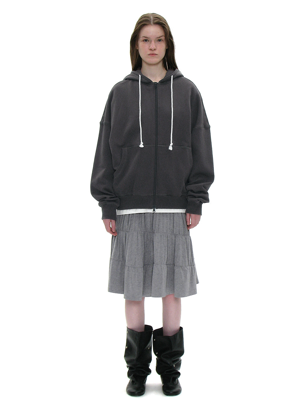 [ 店主推薦 Pre-order ] PWC JERSEY SHIRRING TIERED MIDI SKIRT