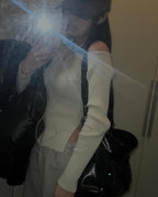 [ 現貨 ] 秋冬必入厚針織單膊側開上衣 Basil Unbalanced Shoulder Knit