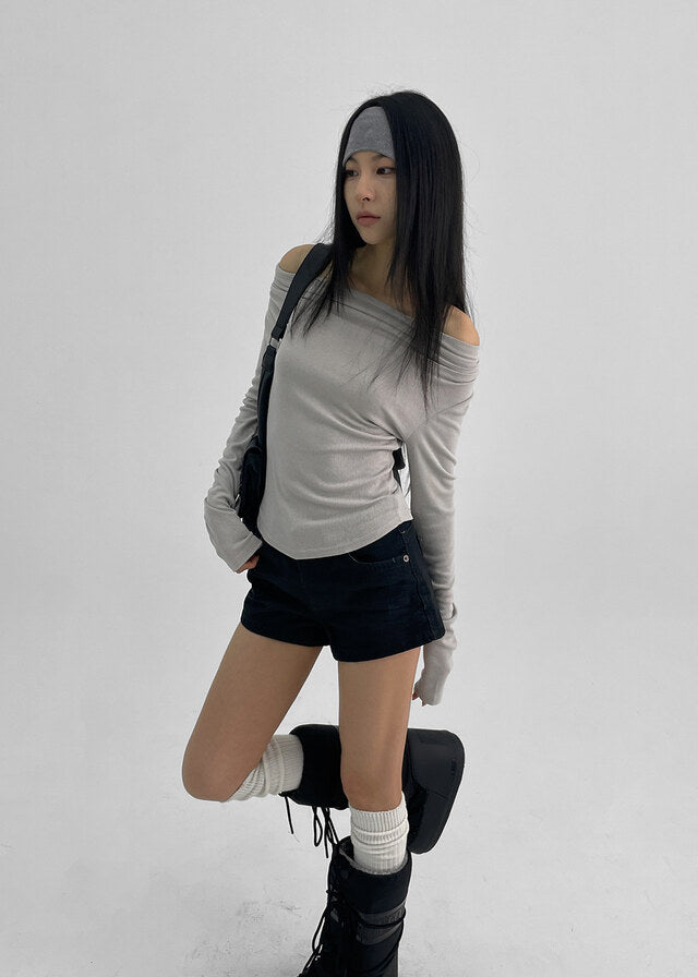 [ Pre-order ] Blackup Made Florem Gimo Drape Long Sleeve T-shirt