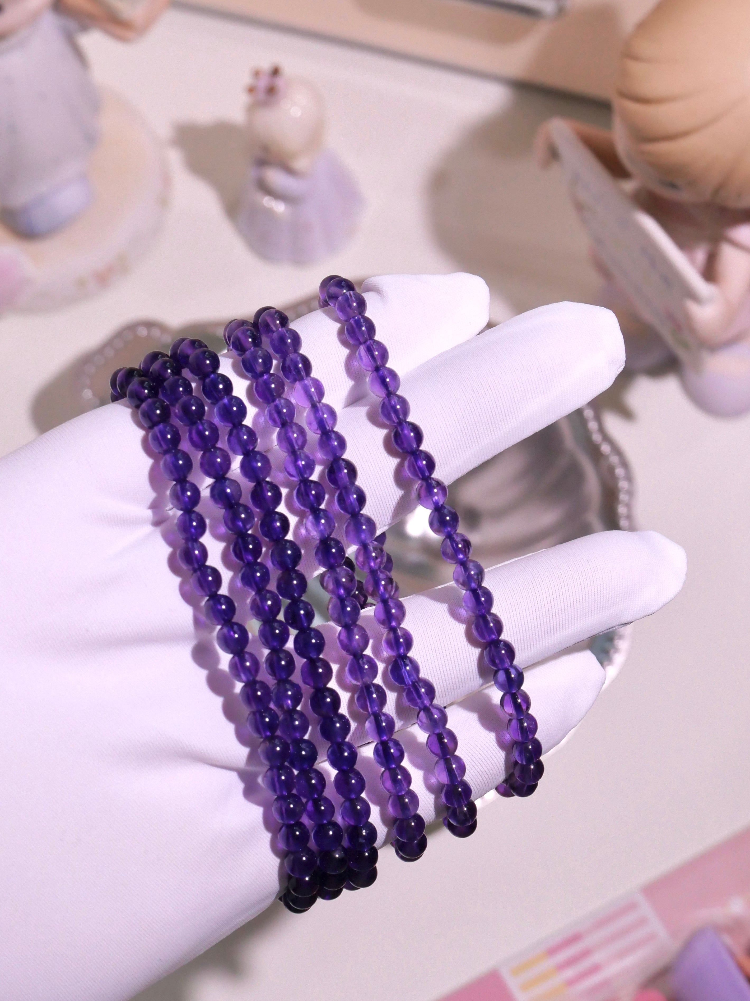 [ 現貨 ] 紫水晶多圈 4mm Natural Amethyst Bracelet