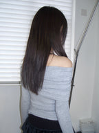 [ KR0472 清貨 ] 超顯瘦一字膊露肩修身長袖上衣四色入  V-day Off-shoulder Top