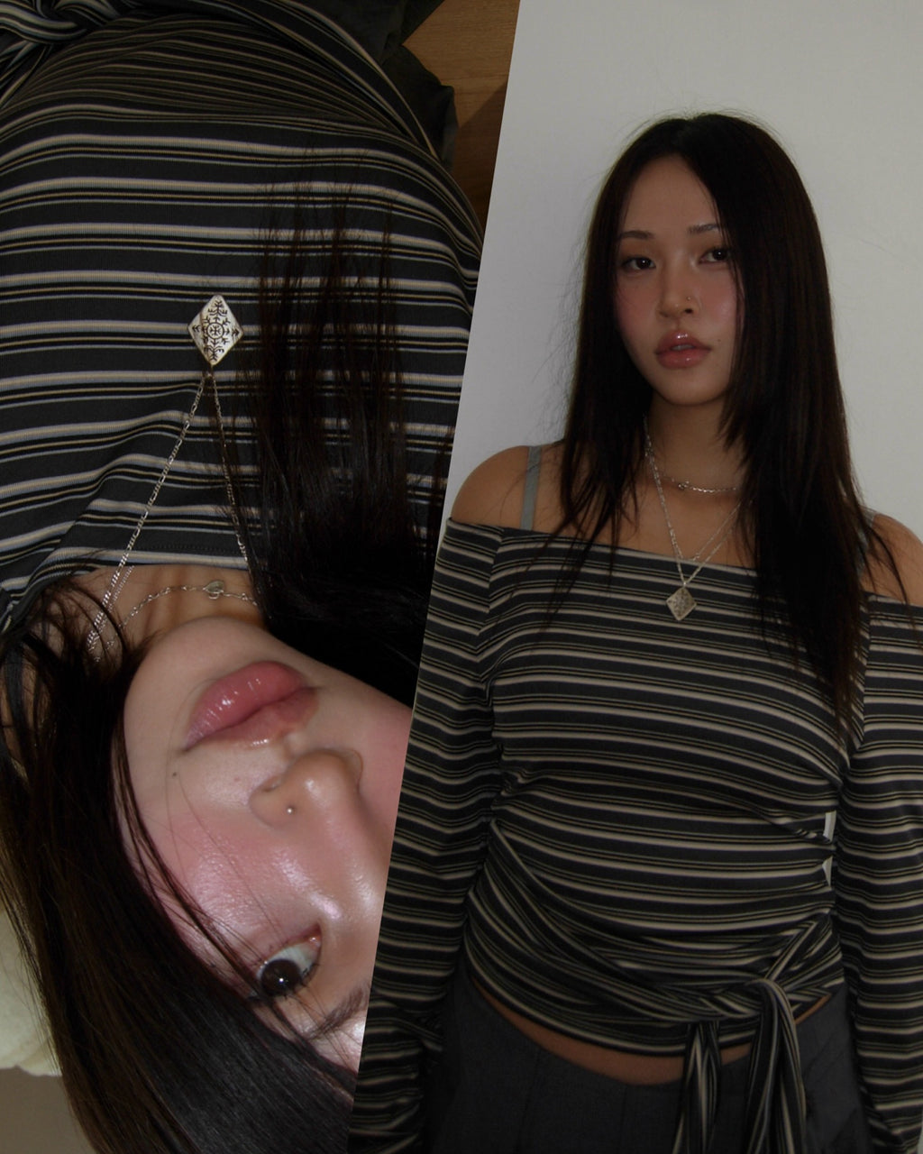 [ Pre-order ] Stripe Strap T-Shirt