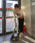 [ 現貨 ] Sculptor Off-Shoulder Cropped Sweatshirt