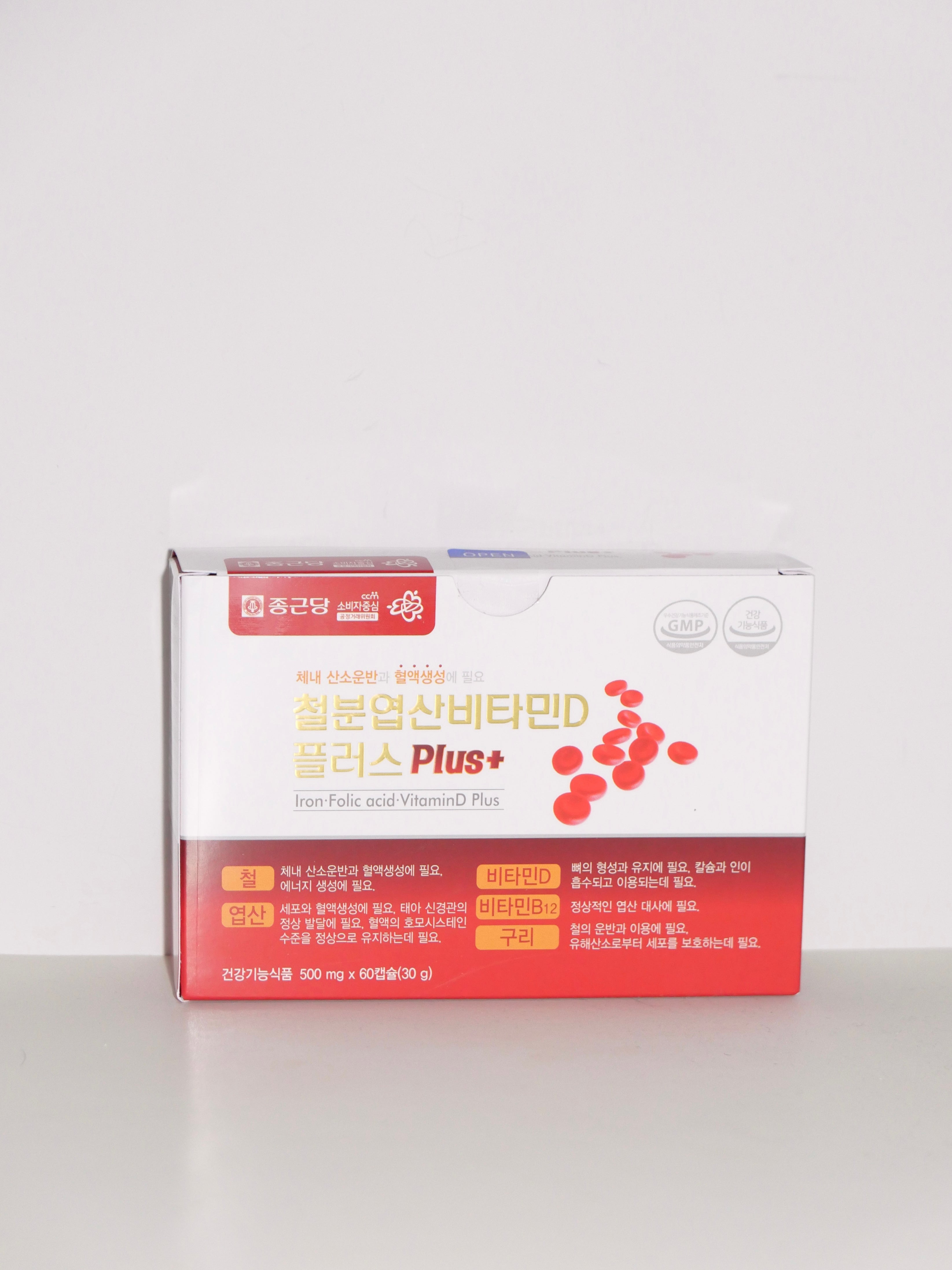 [ 店主推薦 Pre-order ] 鍾根堂鐵葉酸維他命D膠囊PLUS 60片