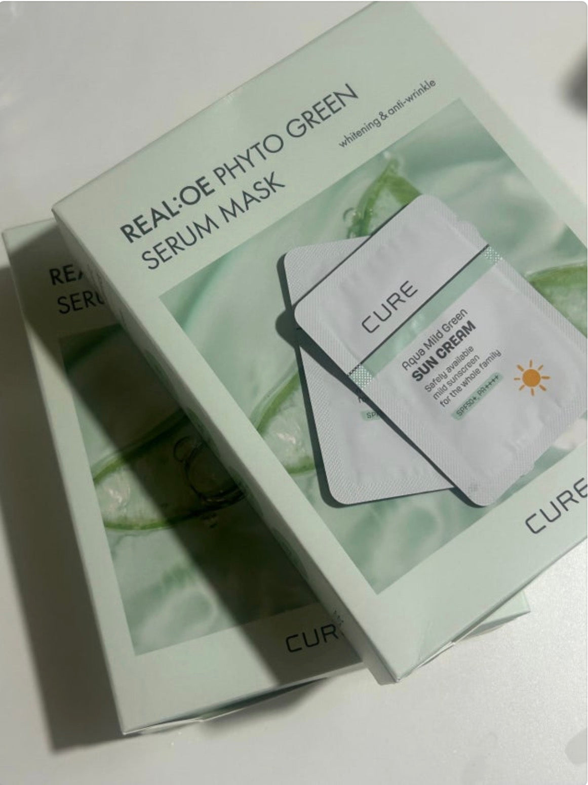 [ 來港中 ] Cure 🌱 （ 新版本有加PDRN ）蘆薈補水修護舒緩安瓶面膜 Real:loe Phyto Green Ampoule Mask 30ml