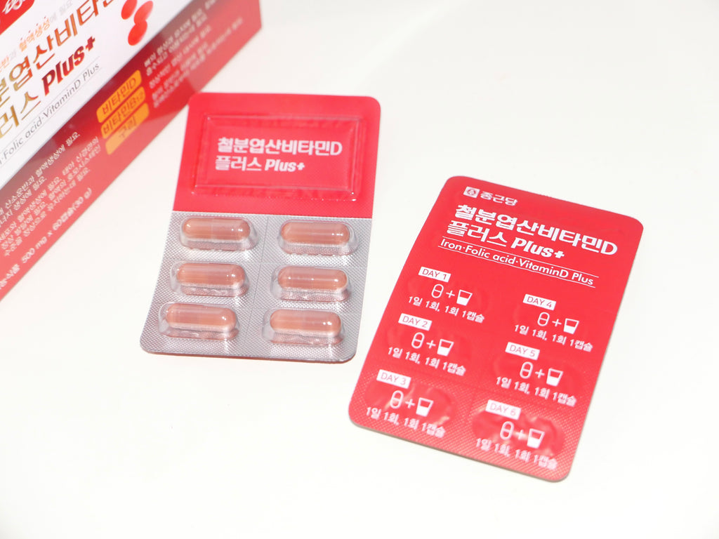 [ 店主推薦 Pre-order ] 鍾根堂鐵葉酸維他命D膠囊PLUS 60片