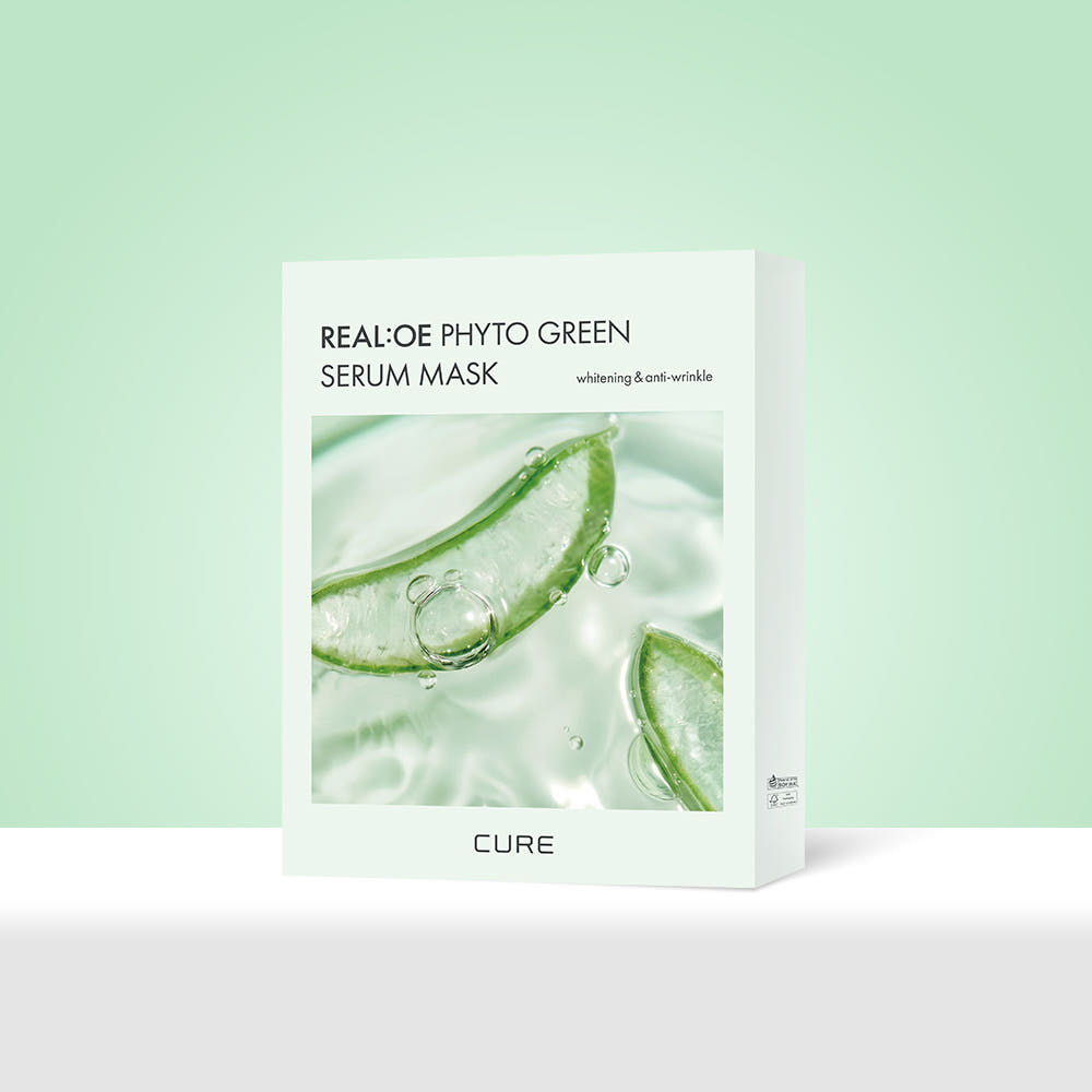 [ 來港中 ] Cure 🌱 （ 新版本有加PDRN ）蘆薈補水修護舒緩安瓶面膜 Real:loe Phyto Green Ampoule Mask 30ml