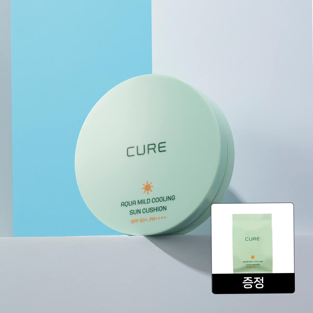 [ 店主推薦 Pre-order ] Cure 涼感水潤溫和防曬氣墊 ( 全家都可以使用 ) Aqua Mild Cooling Sun Cushion SPF50+ PA++++