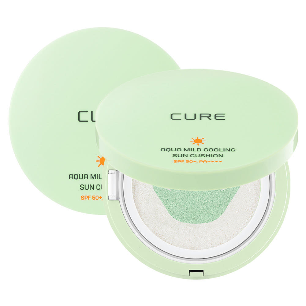[ 店主推薦 Pre-order ] Cure 涼感水潤溫和防曬氣墊 ( 全家都可以使用 ) Aqua Mild Cooling Sun Cushion SPF50+ PA++++