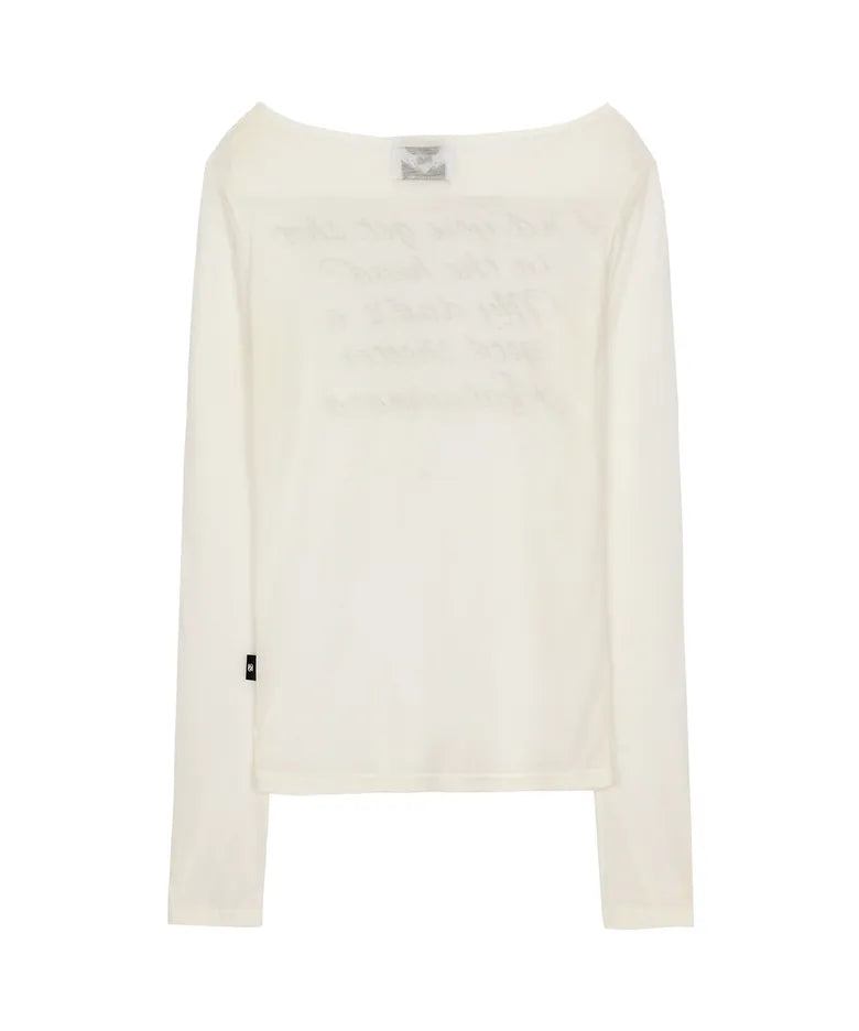 [ Jennie同款 ] Lettering Sheer Long sleeve