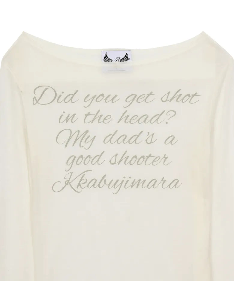 [ Jennie同款 ] Lettering Sheer Long sleeve