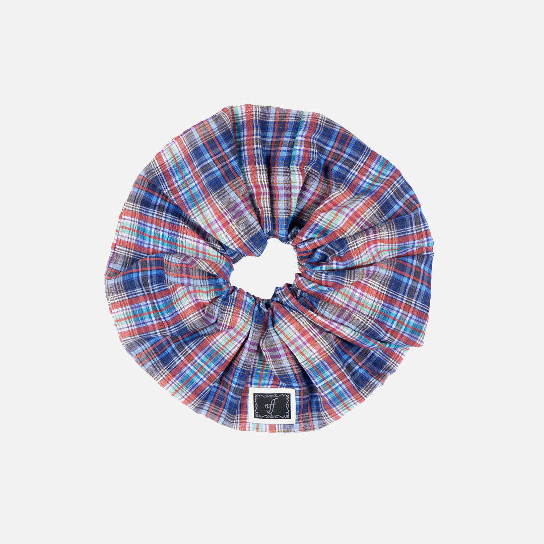 [ Pre-order ] Check Scrunchie Big-blue
