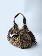 [ Pre-order ] Wool Leopard Pillow Bag Beige ( 送星星鏡+長肩帶 )
