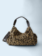 [ Pre-order ] Wool Leopard Pillow Bag Beige ( 送星星鏡+長肩帶 )