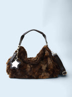 [ Pre-order ] Eco Fur Pillow Bag Brown ( 送星星鏡+長肩帶 )