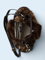 [ Pre-order ] Eco Fur Pillow Bag Brown ( 送星星鏡+長肩帶 )