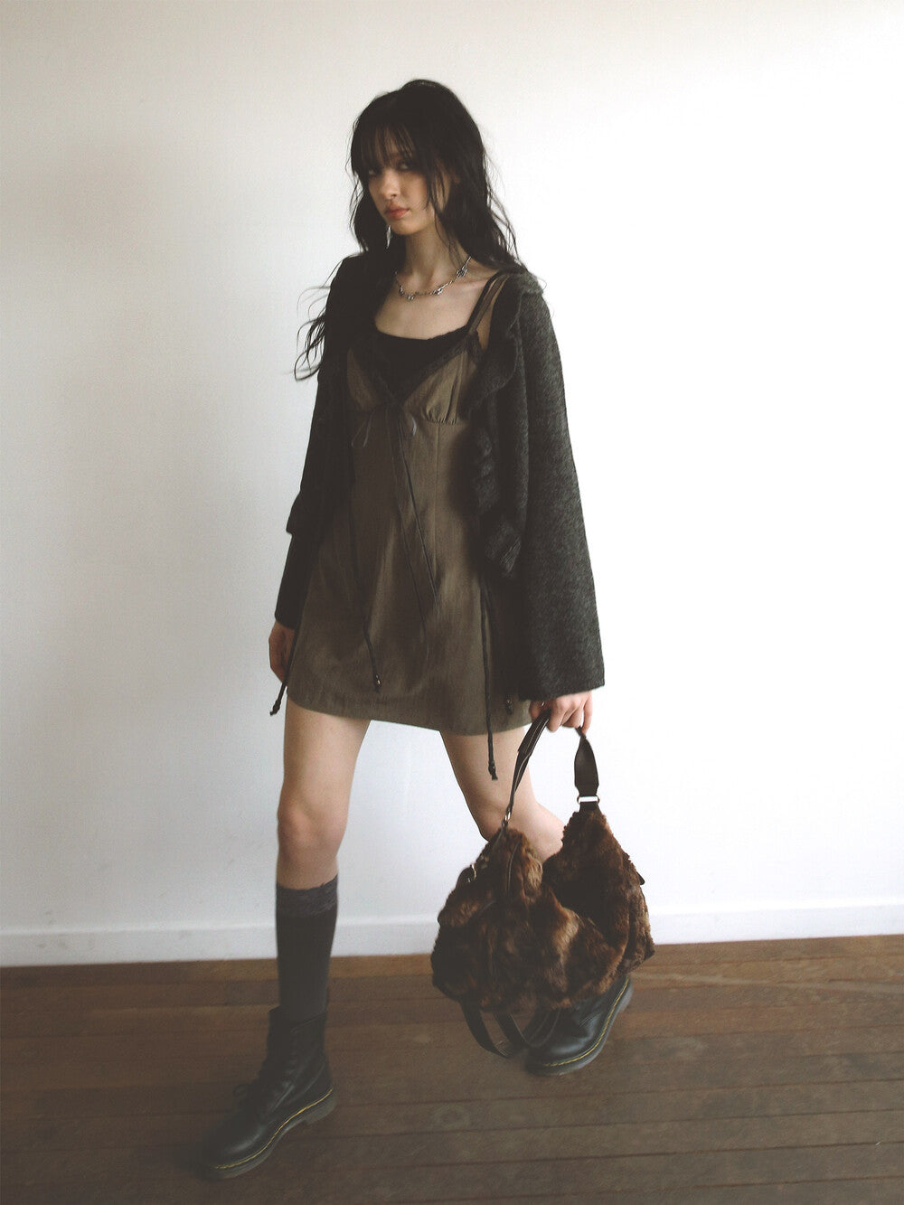 [ Pre-order ] Eco Fur Pillow Bag Brown