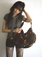 [ Pre-order ] Eco Fur Pillow Bag Brown ( 送星星鏡+長肩帶 )