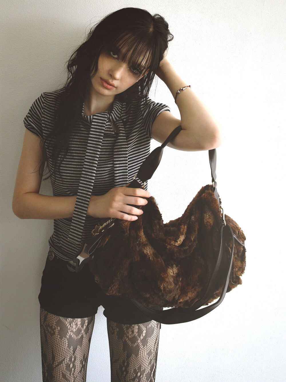 [ Pre-order ] Eco Fur Pillow Bag Brown