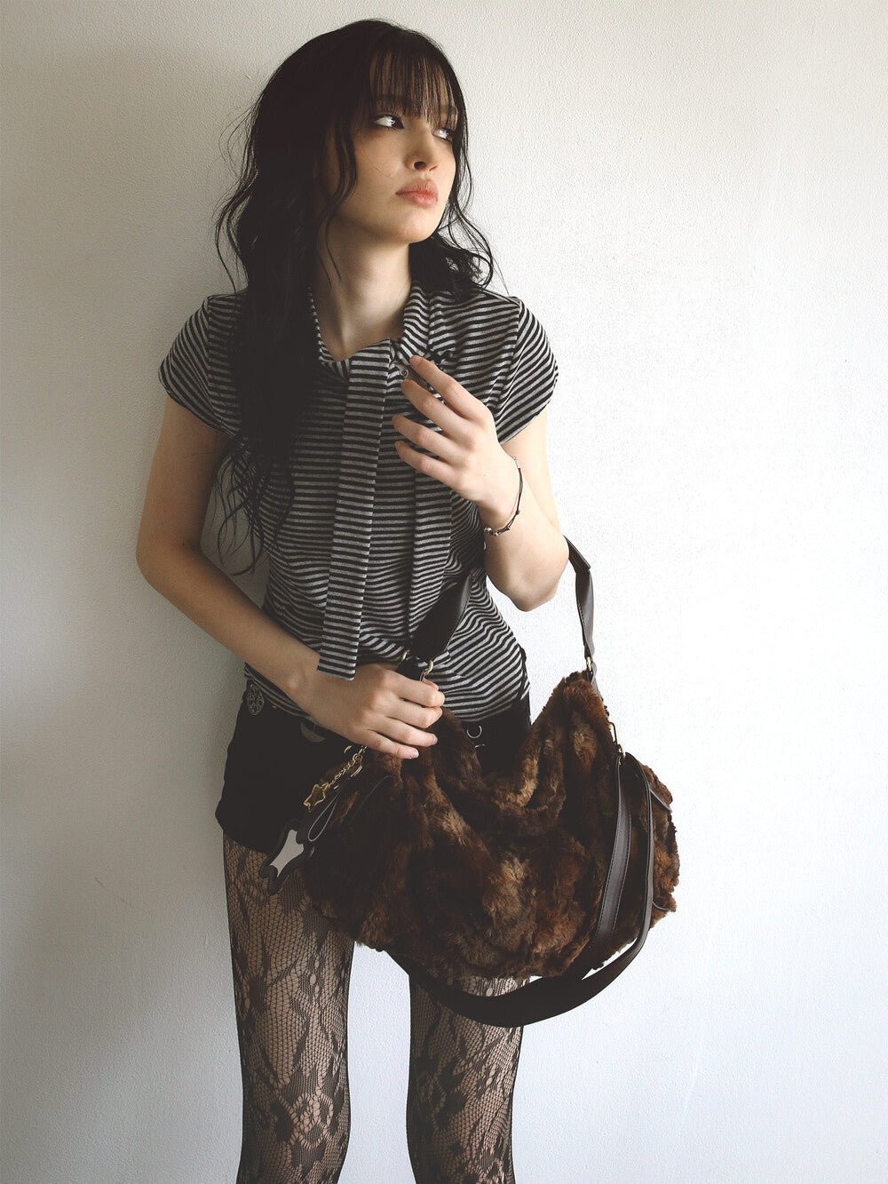 [ Pre-order ] Eco Fur Pillow Bag Brown