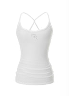 [ Pre-order ] Threetimes Jewel Cross Back Tank Top