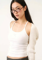 [ Pre-order ] Threetimes Jewel Cross Back Tank Top