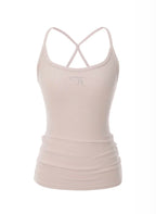 [ Pre-order ] Threetimes Jewel Cross Back Tank Top