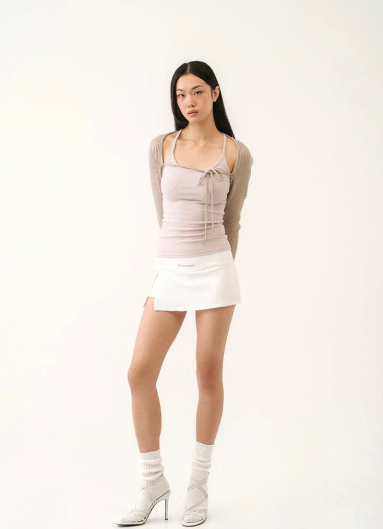 [ Pre-order ] Threetimes Jewel Cross Back Tank Top