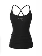 [ Pre-order ] Threetimes Jewel Cross Back Tank Top